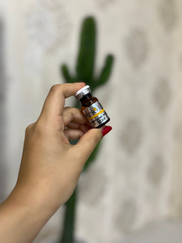خرید آنلاین کوکتل اسکار مزولایک اصلی درمان گودی جای جوش زخم و بخیه و استرچ مارک(ترک پوستی) scar mesolike